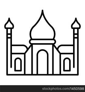 Tadj mahal icon. Outline tadj mahal vector icon for web design isolated on white background. Tadj mahal icon, outline style