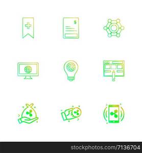tag ,bill , invoice , global ,internet , screen , computer , bulb, setting ,idea , crypto , currency , crypto currency , sharing , crypto currency apps , icons , flat , icon , set , vector , qualilty , design , collection , creative ,