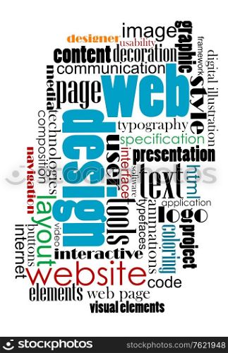 Tag cloud for web and internet content design. EPS 8 vector illustration