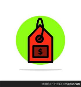 Tag, Dollar, Label, Interface Abstract Circle Background Flat color Icon