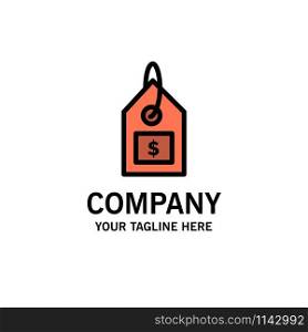 Tag, Dollar, Label, Interface Business Logo Template. Flat Color