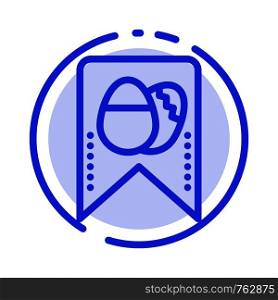 Tag, Easter, Egg Blue Dotted Line Line Icon