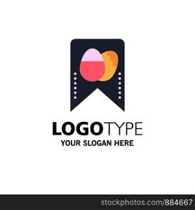 Tag, Easter, Egg Business Logo Template. Flat Color