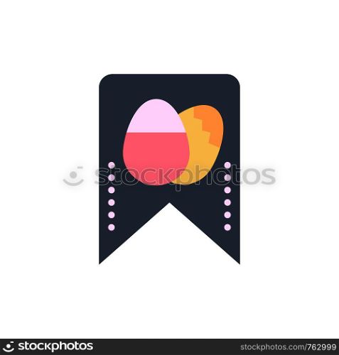 Tag, Easter, Egg Flat Color Icon. Vector icon banner Template