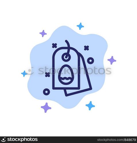 Tag, Egg, Easter, Nature Blue Icon on Abstract Cloud Background