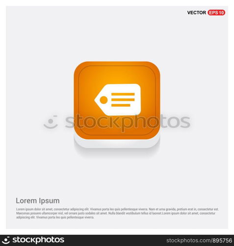 Tag Icon Orange Abstract Web Button - Free vector icon