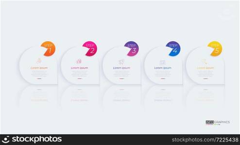Tag label 5 step chart origami paper color in Vector info-graphic template for diagram presentation chart and business concept with 5 element options