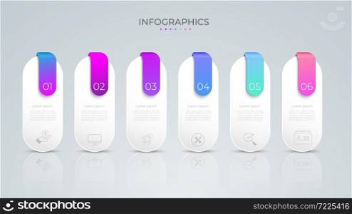 Tag label chart origami paper color in Vector info-graphic template for diagram presentation chart and business concept with 7 element options