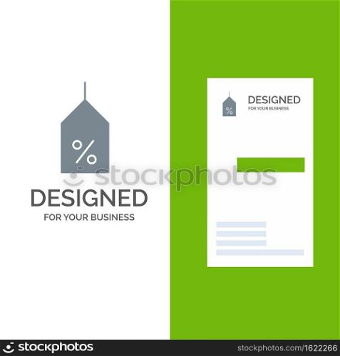 Tag, Label, Off, Logistic Grey Logo Design and Business Card Template