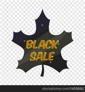 Tag leaf black sale icon. Cartoon illustration of tag leaf black sale vector icon for web. Tag leaf black sale icon, cartoon style