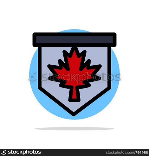 Tag, Leaf, Canada, Sign Abstract Circle Background Flat color Icon