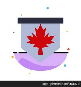Tag, Leaf, Canada, Sign Abstract Flat Color Icon Template