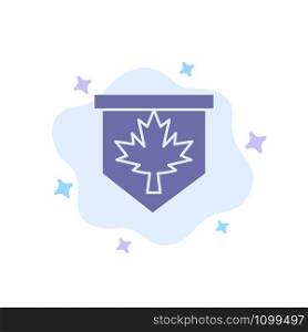 Tag, Leaf, Canada, Sign Blue Icon on Abstract Cloud Background