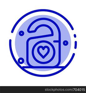 Tag, Love, Heart, Wedding Blue Dotted Line Line Icon