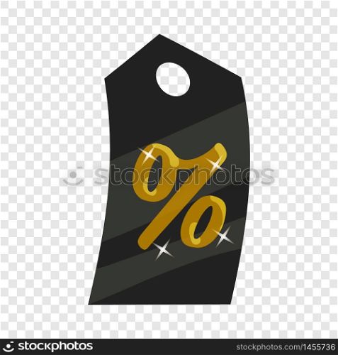 Tag percentage icon. Cartoon illustration of tag percentage vector icon for web. Tag percentage icon, cartoon style