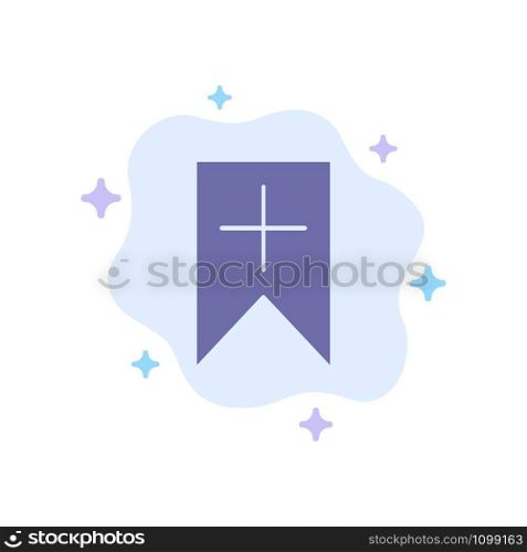 Tag, Plus, Interface, User Blue Icon on Abstract Cloud Background