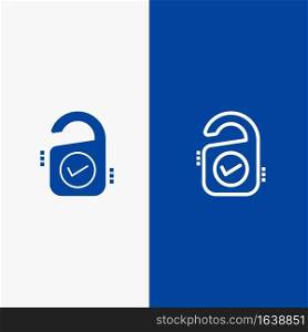 Tag, Sale, Hotel, Sign Line and Glyph Solid icon Blue banner