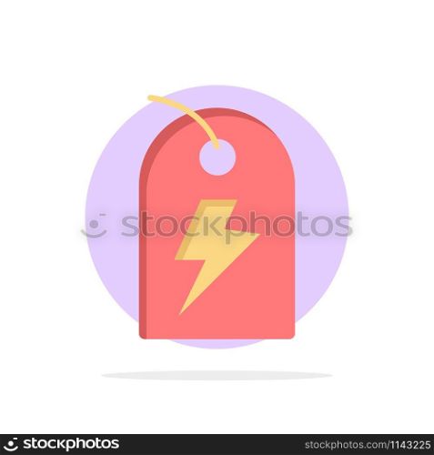 Tag, Sign, Power, Energy Abstract Circle Background Flat color Icon