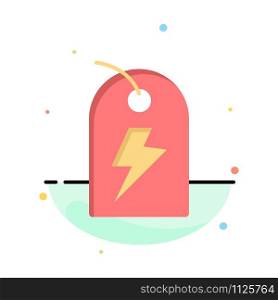 Tag, Sign, Power, Energy Abstract Flat Color Icon Template