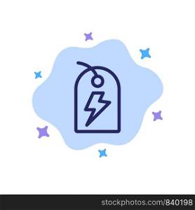 Tag, Sign, Power, Energy Blue Icon on Abstract Cloud Background