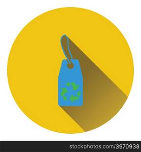 Tag with recycle sign icon. Flat design. Vector illustration.