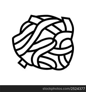 tagliatelle pasta line icon vector. tagliatelle pasta sign. isolated contour symbol black illustration. tagliatelle pasta line icon vector illustration