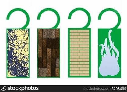 tags with textures (fire), vector art illustration; more tags in my gallery
