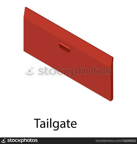 Tailgate icon. Isometric of tailgate vector icon for web design isolated on white background. Tailgate icon, isometric style