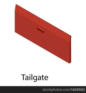 Tailgate icon. Isometric of tailgate vector icon for web design isolated on white background. Tailgate icon, isometric style