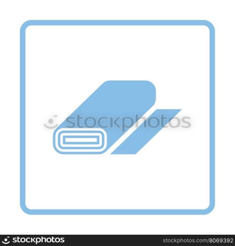 Tailor cloth roll icon. Blue frame design. Vector illustration.