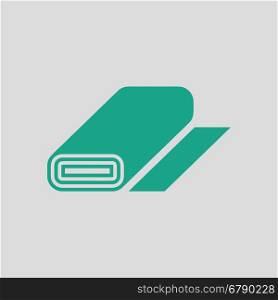 Tailor cloth roll icon. Gray background with green. Vector illustration.