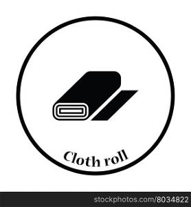 Tailor cloth roll icon. Thin circle design. Vector illustration.