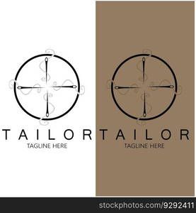 tailor logo icon illustration template combination of buttons for clothes, thread and sewing machine, for clothing product design, convection companies, fashion in vector form