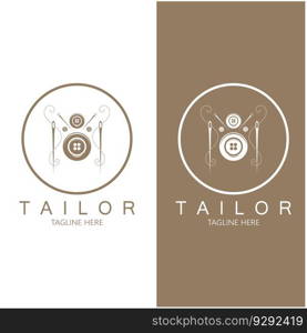 tailor logo icon illustration template combination of buttons for clothes, thread and sewing machine, for clothing product design, convection companies, fashion in vector form