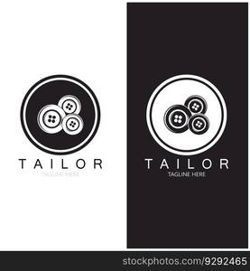 tailor logo icon illustration template combination of buttons for clothes, thread and sewing machine, for clothing product design, convection companies, fashion in vector form