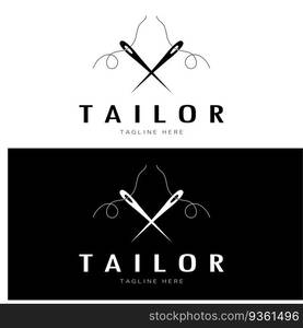 tailor logo icon illustration template combination of buttons for clothes, thread and sewing machine, for clothing product design, convection companies, fashion in vector form