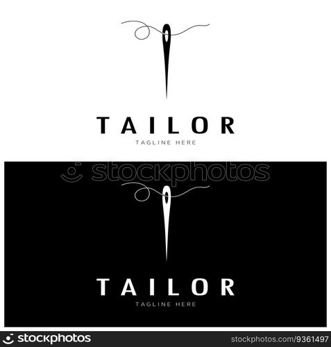 tailor logo icon illustration template combination of buttons for clothes, thread and sewing machine, for clothing product design, convection companies, fashion in vector form