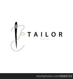 Tailor Logo, Needle And Thread Vector Illustration Design