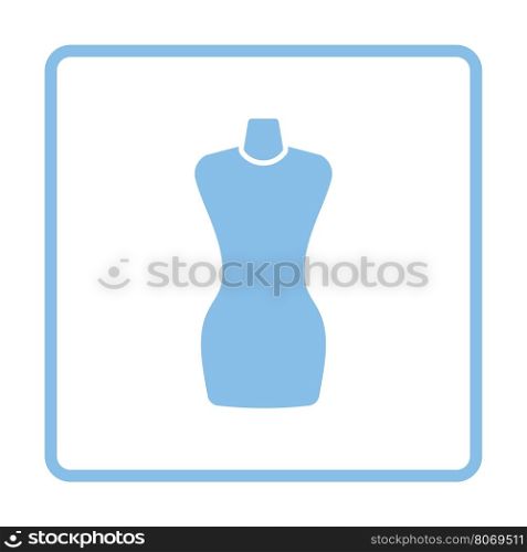 Tailor mannequin icon. Blue frame design. Vector illustration.