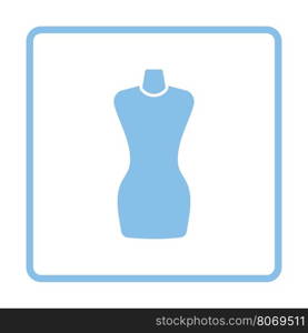 Tailor mannequin icon. Blue frame design. Vector illustration.