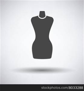 Tailor mannequin icon on gray background, round shadow. Vector illustration.