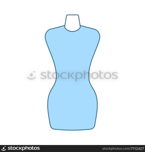 Tailor Mannequin Icon. Thin Line With Blue Fill Design. Vector Illustration.