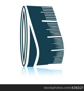 Tailor measure tape icon. Shadow reflection design. Vector illustration.