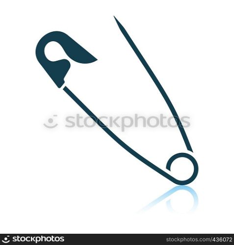 Tailor safety pin icon. Shadow reflection design. Vector illustration.