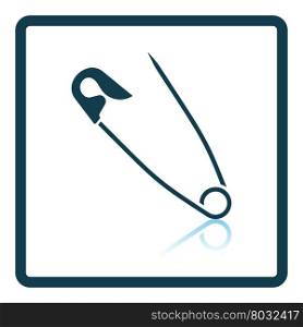 Tailor safety pin icon. Shadow reflection design. Vector illustration.