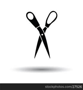 Tailor scissor icon. White background with shadow design. Vector illustration.