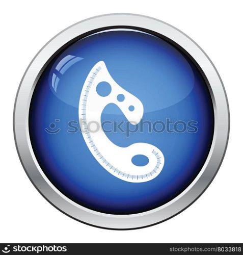 Tailor templet icon. Glossy button design. Vector illustration.