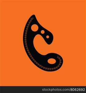 Tailor templet icon. Orange background with black. Vector illustration.