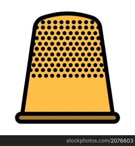 Tailor Thimble Icon. Editable Bold Outline With Color Fill Design. Vector Illustration.