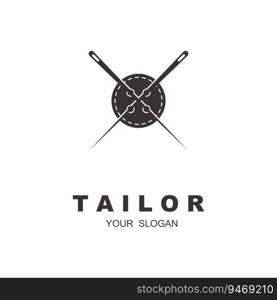 Tailor vector logo design. Sewing old machine icon. Textile emblem. brand company